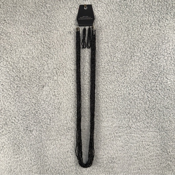 Paparazzi Congo Colada Black Seed Beads Necklace Set Y2K Boho Whimsigoth Formal - Picture 5 of 5